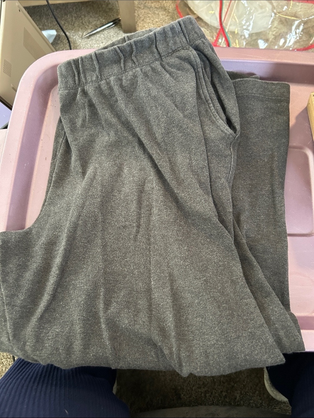 Lands' End Women's Charcoal Gray Pull-On Joggers L/P
